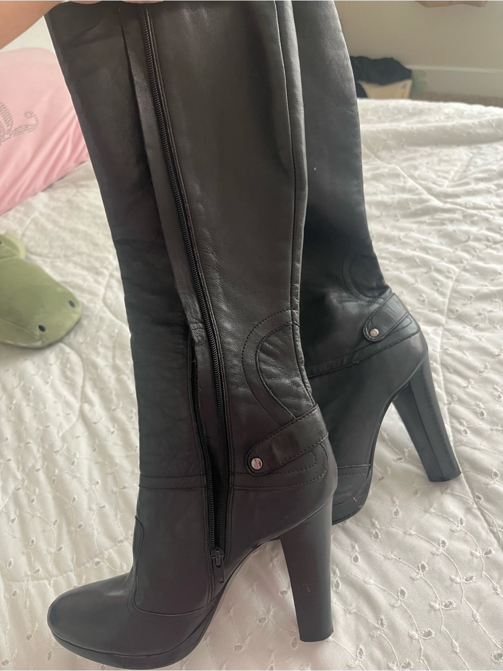Jessica Simpson Black High-Heel Knee Boots -